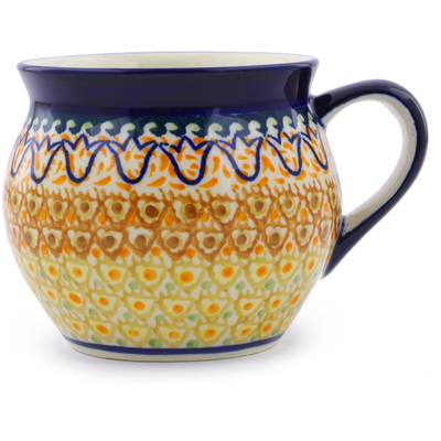 Polish Pottery Bubble Mug 10 oz Golden Tulip UNIKAT