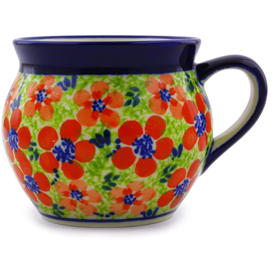 Polish Pottery Bubble Mug 10 oz Magnificent Red