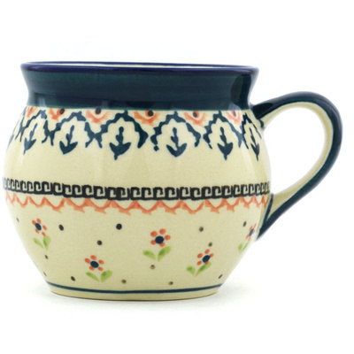 Polish Pottery Bubble Mug 10 oz Polish Daisy