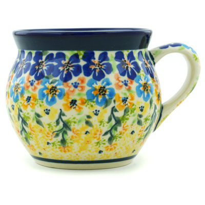 Polish Pottery Bubble Mug 10 oz Spring UNIKAT