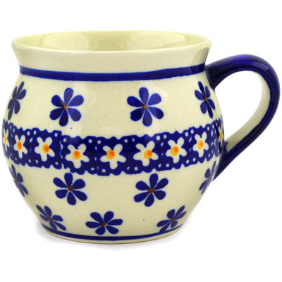 Polish Pottery Bubble Mug 10 oz Traditional Daisies