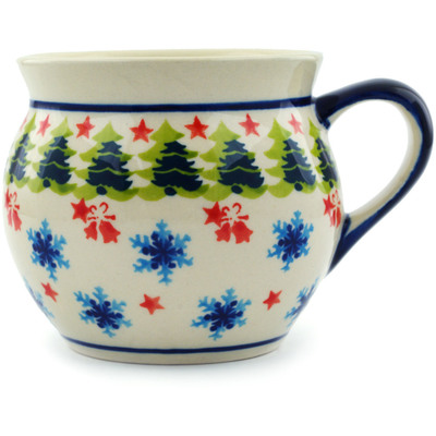Polish Pottery Bubble Mug 10 oz Winter Land