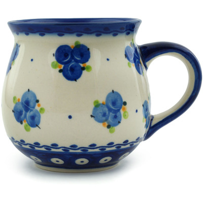 Polish Pottery Bubble Mug 11 oz Blueberry Cluster