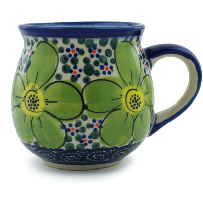 Polish Pottery Bubble Mug 11 oz Flower Field UNIKAT