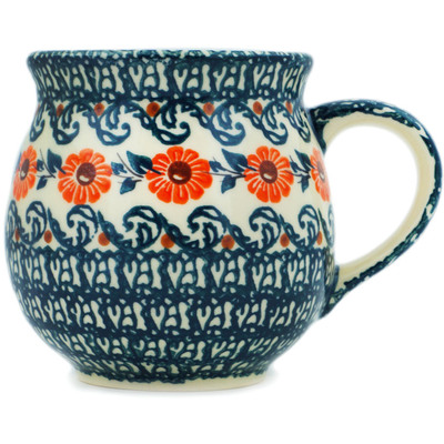 Polish Pottery Bubble Mug 11 oz Meadow Floret UNIKAT