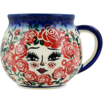 Polish Pottery Bubble Mug 11 oz Rose Women
