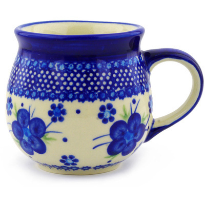Polish Pottery Bubble Mug 12 oz Bleu-belle Fleur
