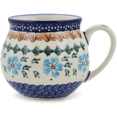 Polish Pottery Bubble Mug 12 oz Blue Cornflower