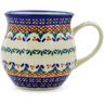 Polish Pottery Bubble Mug 12 oz Blue Cress UNIKAT