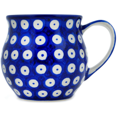 Polish Pottery Bubble Mug 12 oz Blue Eyed Peacock