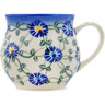 Polish Pottery Bubble Mug 12 oz Blue Thistle Beauty