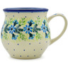 Polish Pottery Bubble Mug 12 oz Blue Wreath