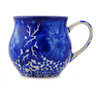 Polish Pottery Bubble Mug 12 oz Cobalt Fantasy
