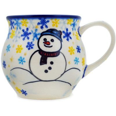 Polish Pottery Bubble Mug 12 oz Delightful Snowfall