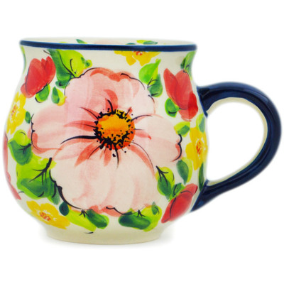 Polish Pottery Bubble Mug 12 oz Full Of Flowers UNIKAT