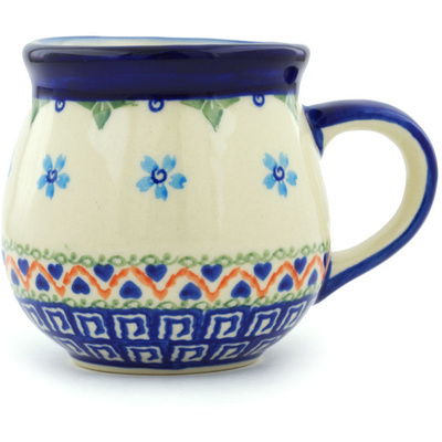 Polish Pottery Bubble Mug 12 oz Little Blue Flowers