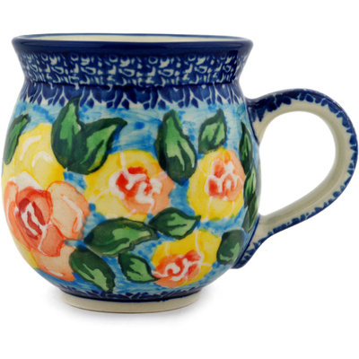Polish Pottery Bubble Mug 12 oz Matisse Flowers UNIKAT