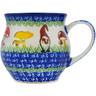 Polish Pottery Bubble Mug 12 oz Mushroom Garden