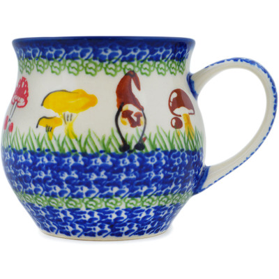 Polish Pottery Bubble Mug 12 oz Mushroom Garden