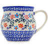 Polish Pottery Bubble Mug 12 oz Neon Wreath