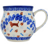 Polish Pottery Bubble Mug 12 oz Paw Print Love