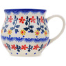 Polish Pottery Bubble Mug 12 oz Red Sunflower