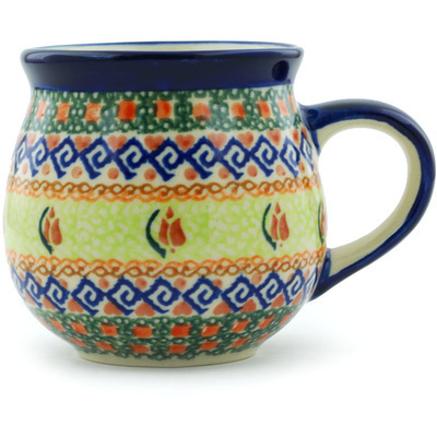 Polish Pottery Bubble Mug 12 oz Ring Of Roses