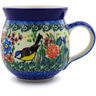 Polish Pottery Bubble Mug 12 oz Robbin&#039;s Meadow UNIKAT