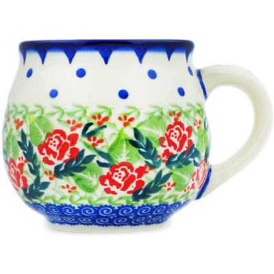 Polish Pottery Bubble Mug 12 oz Rose Garden