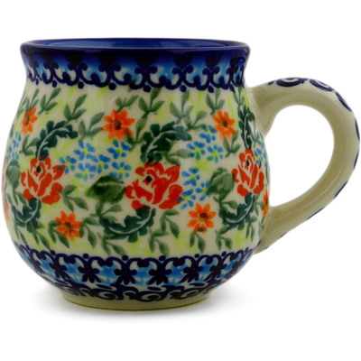 Polish Pottery Bubble Mug 12 oz Rose Garden UNIKAT
