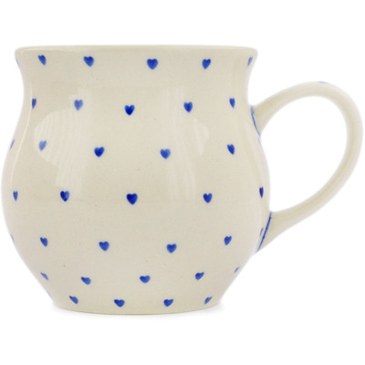 Polish Pottery Bubble Mug 12 oz Simple Love