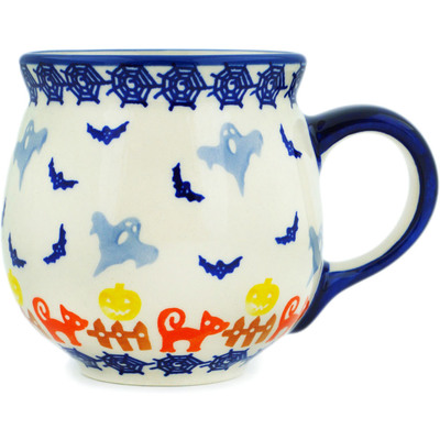 Polish Pottery Bubble Mug 12 oz Spooky Halloween