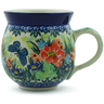 Polish Pottery Bubble Mug 12 oz Spring Floral Garland UNIKAT