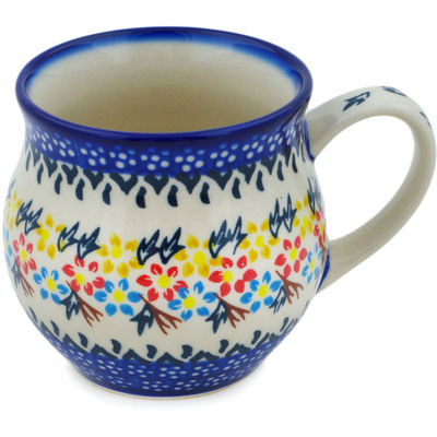Polish Pottery Bubble Mug 12 oz Spring Flower Ring