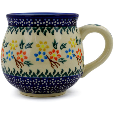 Polish Pottery Bubble Mug 12 oz Spring Flower Ring