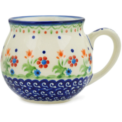 Polish Pottery Bubble Mug 12 oz Spring Flowers