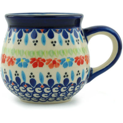 Polish Pottery Bubble Mug 12 oz Spring Flowers