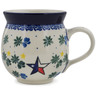 Polish Pottery Bubble Mug 12 oz Texas Blue Bonnets