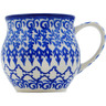 Polish Pottery Bubble Mug 12 oz Winter Blue