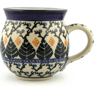 Polish Pottery Bubble Mug 12oz Alpine Leaves