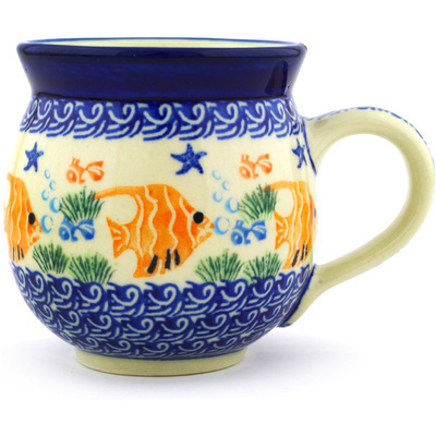 Polish Pottery Bubble Mug 12oz Angel Fish