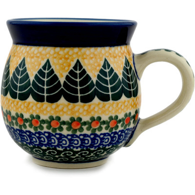 Polish Pottery Bubble Mug 12oz Aspen Leaves