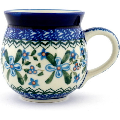 Polish Pottery Bubble Mug 12oz Azure Blooms