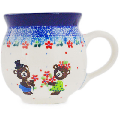 Polish Pottery Bubble Mug 12oz Beary Sweet UNIKAT