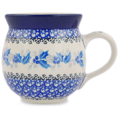 Polish Pottery Bubble Mug 12oz Berry Blue Wreath