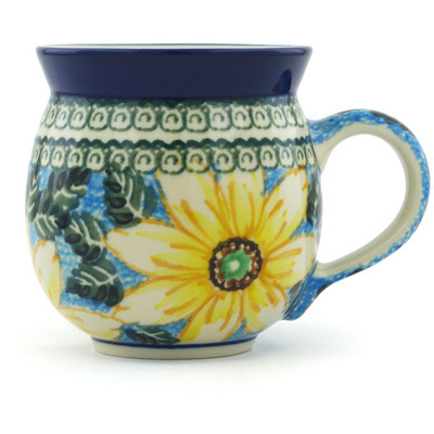 Polish Pottery Bubble Mug 12oz Black Eyed Susan UNIKAT