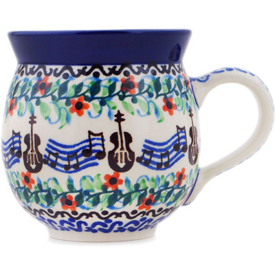 Polish Pottery Bubble Mug 12oz Blooming Symphony UNIKAT