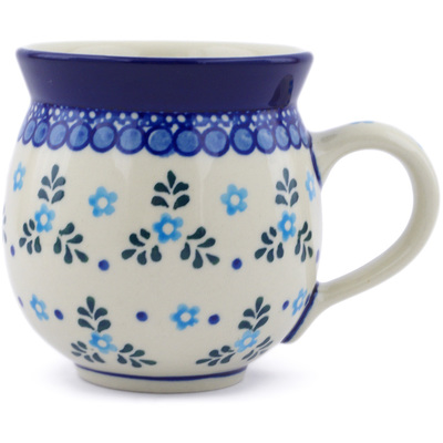 Polish Pottery Bubble Mug 12oz Blue Alysum Patch