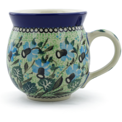 Polish Pottery Bubble Mug 12oz Blue Bell Song UNIKAT