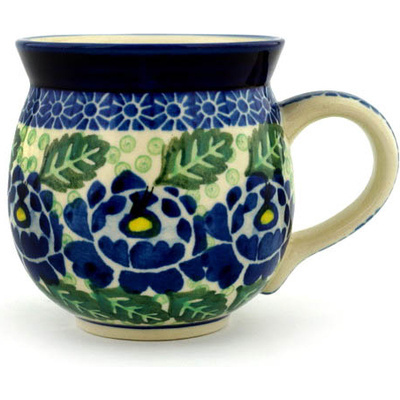 Polish Pottery Bubble Mug 12oz Blue Bliss